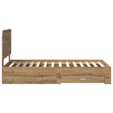 Bed Frame with Drawer Artisan Oak 90 x 190 cm Engineered Wood 3412845