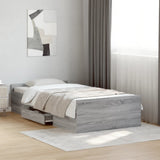 Bed Frame with Drawers without Mattress Grey Sonoma 90x190 cm Single 3280347