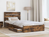 Bed Frame Smoked Oak Engineered Wood 3412016