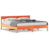 Bed Frame without Mattress Wax Brown 200x200 cm Solid Wood Pine 3216202