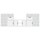 5 Piece TV Units with Storage ODDA White Solid Wood Pine 3365371