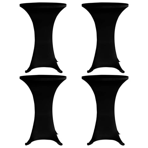 Standing Table Cover Ø70 cm Black Stretch 4 pcs 279072