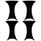 Standing Table Cover 70 cm Black Stretch 4 pcs 279072