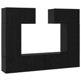 TV Cabinet Set 6 pcs Black Oak Engineered Wood 3393469