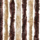 Fly Curtain Beige and Light Brown 100x200 cm Chenille 377367