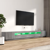 3 Piece TV Cabinet Set with LED Lights Grey Sonoma Engineered Wood 3120177
