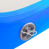 Inflatable Gymnastics Mat with Pump 800x100x20 cm PVC Blue 92692