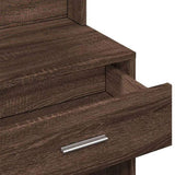 Dressing Table with Cabinet Brown Oak 80x35x132 cm 848240