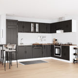 Kitchen Cabinet with Door Lucca 2 pcs Black 80 x 46 x 81.5 cm 3315012
