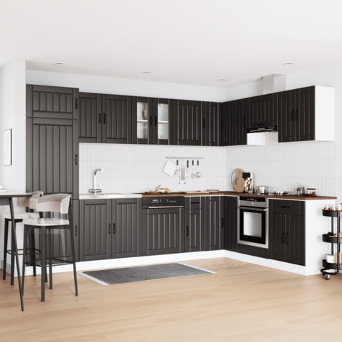 Kitchen Cabinet with Door Lucca 2 pcs Black 80 x 46 x 81.5 cm 3315012