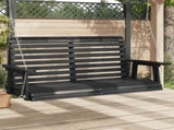 Garden Swing Bench with Metal Chains Black Solid Wood Fir 4008982