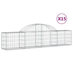 Arched Gabion Baskets 15 pcs 200x30x40/60 cm Galvanised Iron 3146060