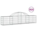 Arched Gabion Baskets 15 pcs 200x30x40/60 cm Galvanised Iron 3146060