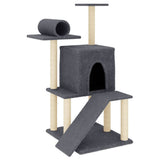 Cat Tree with Sisal Scratching Posts Dark Grey 110.5 cm 172063