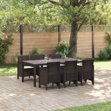 Garden Dining Set 7 pcs Brown Polt rattan 3378721