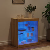 Sideboard with LED Lights Sonoma Oak 60.5x37x67 cm 836695