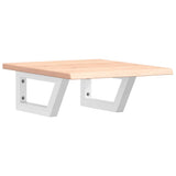 Basin Shelf Wall Mounted Steel and Solid Wood Oak 3302534