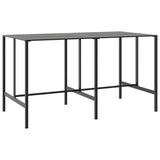 ZNTS Bar Table Black 200x100x110 cm Powder-coated Steel 3301419