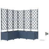 Garden Planter 5 pcs Grey 120 x 120 x 142 cm Plastic 42002879