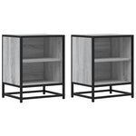 ZNTS Bedside Cabinets 2 pcs Grey Sonoma 40x31x50 cm Engineered Wood and Metal 848706