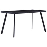 ZNTS Dining Table Black 140x70x75 cm Tempered Glass 281873