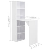 Bar Table with Cabinet White 115x59x200 cm 280227