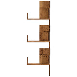 ZNTS Wall Corner Shelf Old Wood 45x45x147 cm Engineered Wood 852643