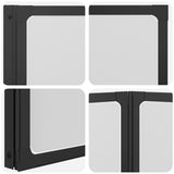Foldable Shower Screen Black and Full Frost 132 x 2 x 140 cm 42039805