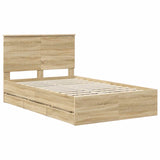 Bed Frame with Drawer Sonoma Oak 120 x 190 cm Engineer Wood 3411140