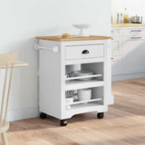 Kitchen Trolley BODO White and Brown 67.5x45x80 cm 4016879