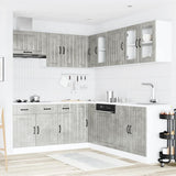 11 Piece Kitchen Cabinet Set "Lucca" Concrete Grey Engineered Wood 3314925