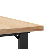 Coffee Table O-Frame 90x90x45.5 cm Solid Wood Pine and Steel 3282731