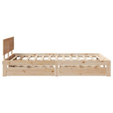 ZNTS Bed Frame with Drawers without Mattress 120x190 cm Small Double 3301972