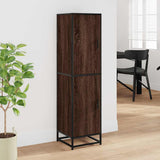 Highboard Brown Oak 35.5x35x139 cm Engineered Wood and Metal 849058