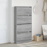 Shoe Cabinet with 4 Flip-Drawers Grey Sonoma 80x21x163.5 cm 3214369