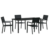 Garden Dining Set 5 pcs Black Powder-Coated Steel 3379145