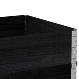 ZNTS Garden Planter Black 80x60 cm Solid Wood Pine 3295420