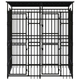Outdoor Dog Kennel with Roof Steel 3.69 m 3097947
