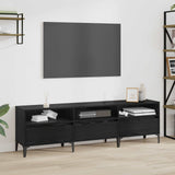 TV Cabinet Black Oak 150 x 30 x 45 cm Engineered Wood and Iron 879485