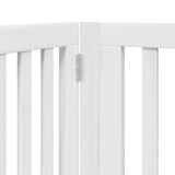 Dog Gate with Door Foldable 12 Panels White 960 cm Poplar Wood 3155676