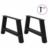 ZNTS Coffee Table Legs A-Shaped 2 pcs Black 70x cm Steel 4012824