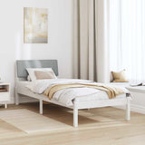 Bed frame White and light grey 75 x 190 cm Solid pine wood 878723