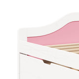 Day Bed with 3 Drawers without Mattress IRUN White&Pink 90x200 cm 3314685