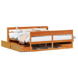 Bed Frame without Mattress Wax Brown 180x200 cm Super King Solid Wood Pine 3307115