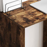 Desk with Shelf Smoked Oak 78.5 x 37 x 154.5 cm Engineered Wood 869342