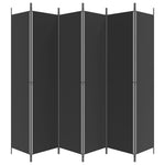 6-Panel Room Divider Black 300x220 cm Fabric 350209