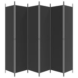 6-Panel Room Divider Black 300x220 cm Fabric 350209