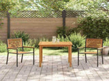 Garden Dining Set 3 pcs Black Solid Acacia Wood 3365511