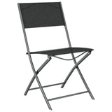 Garden Dining Set Grey Powder-coated steel 7 Piece Foldable 3102919