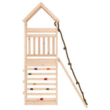 Playhouse with Climbing Wall Solid Wood Pine 3156919